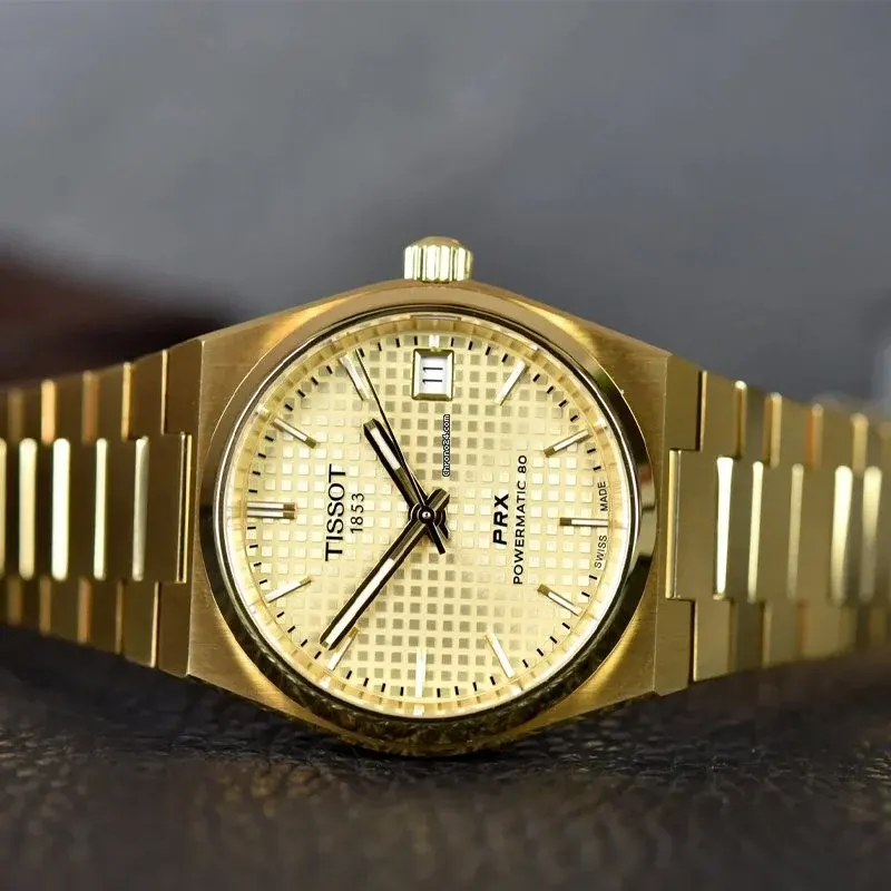 Tissot PRX Powermatic 80 Champagne 35mm Dial Unisex Watch- T137.207.33.021.00